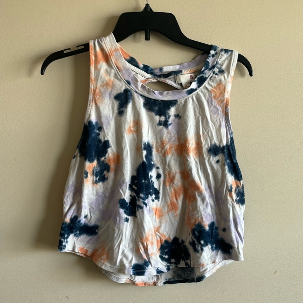 orange tie dye tank top